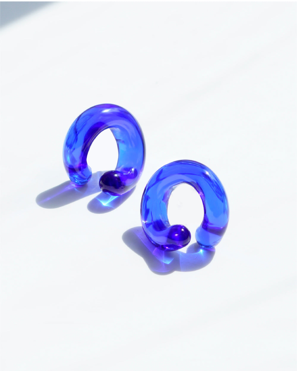 Knot Glass Earrings - Blue