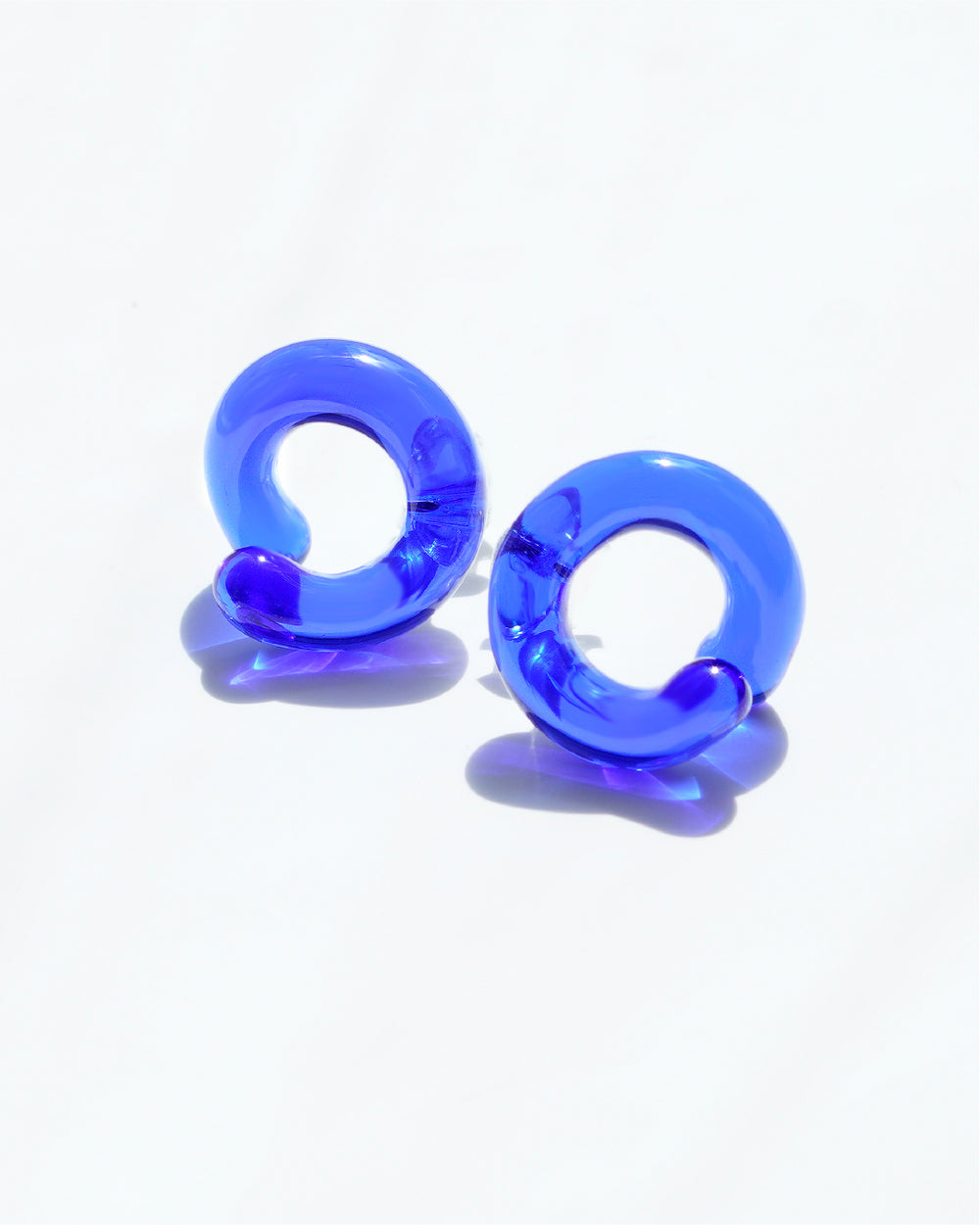 Knot Glass Earrings - Blue