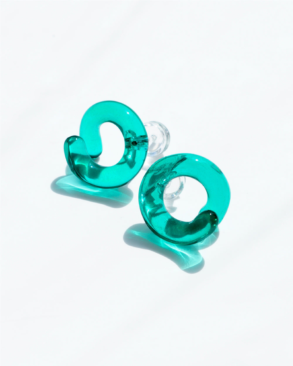 Knot Glass Earrings - Turquoise