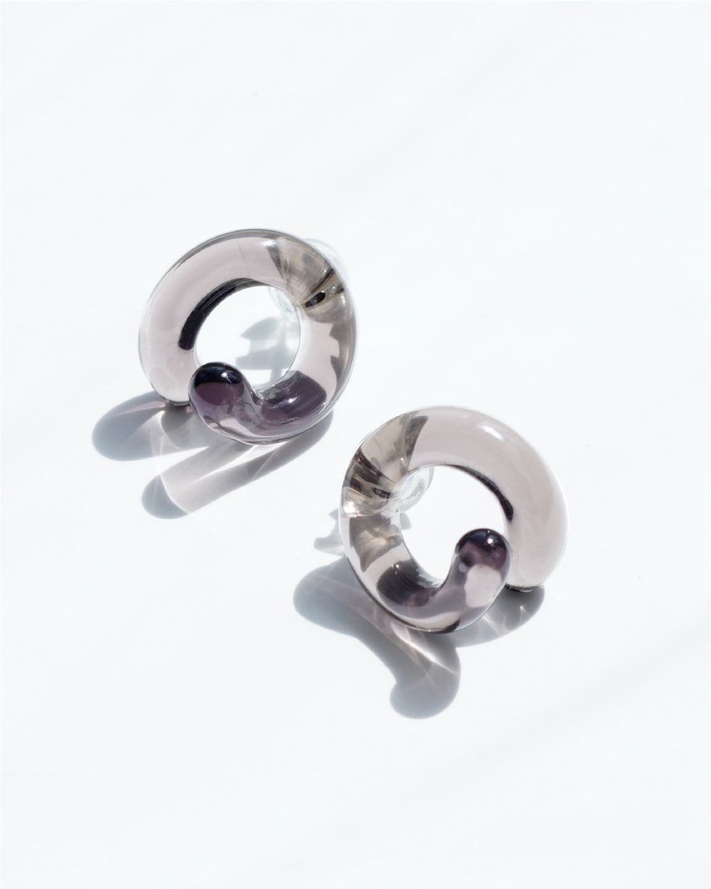 Knot Glass Earrings - Charcoal