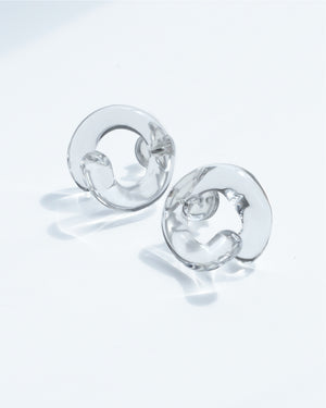Knot Glass Earrings - Clear