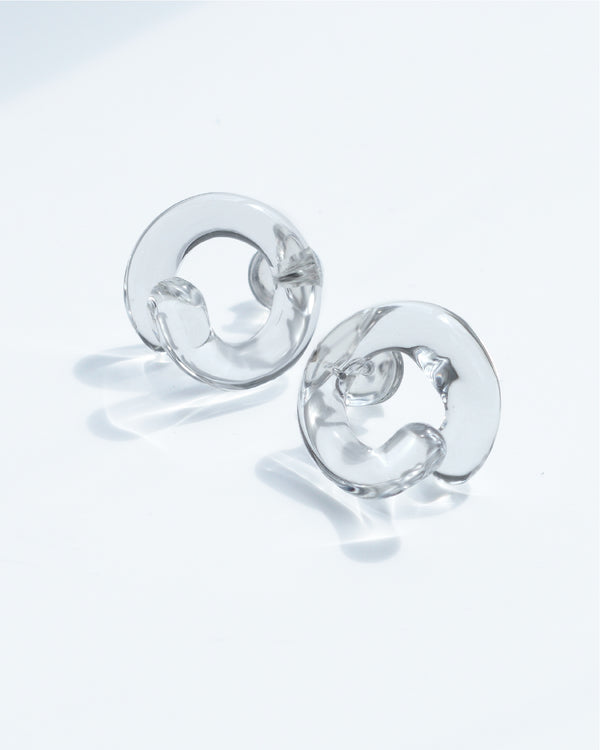 Knot Glass Earrings - Clear