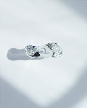 Cloudy Glow Glass Ring - Clear