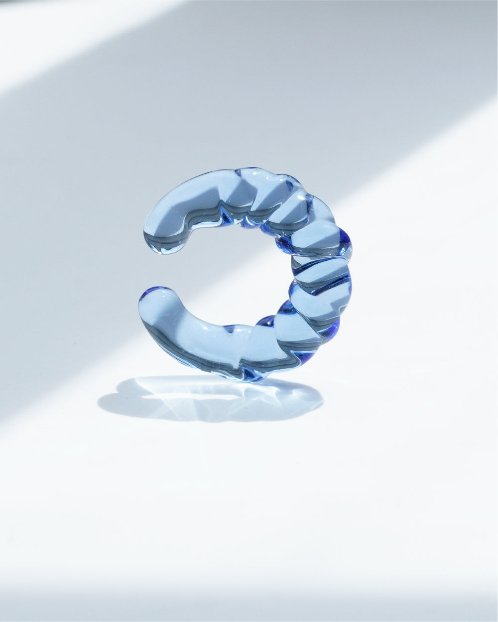 Twisted Glass Ear Cuff - Blue