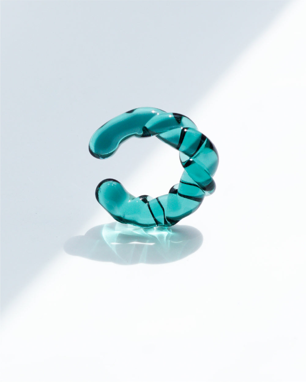 Twisted Glass Ear Cuff - Blue Turquoise