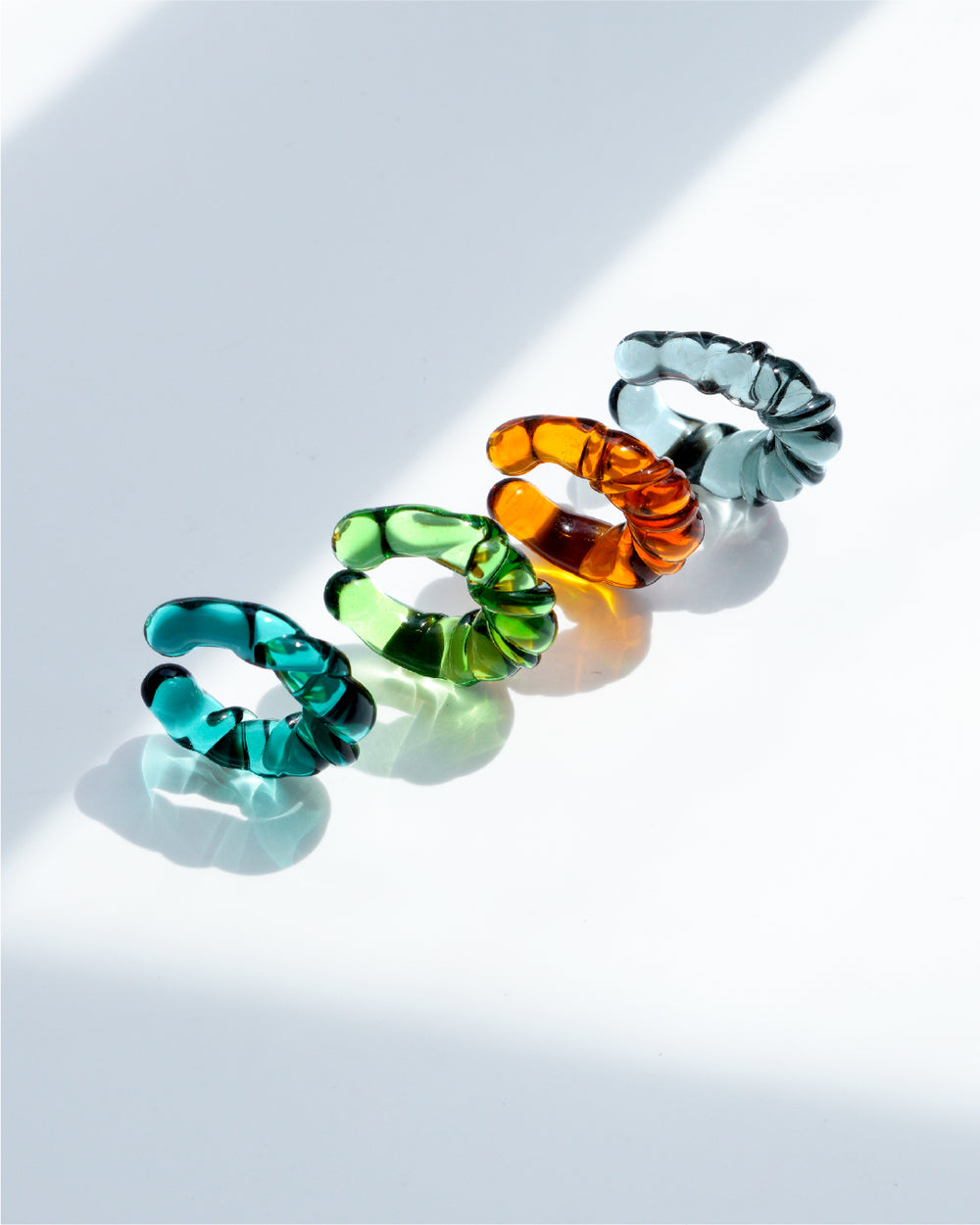 Twisted Glass Ear Cuff - Clear