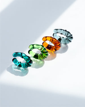 Twisted Glass Ear Cuff - Blue