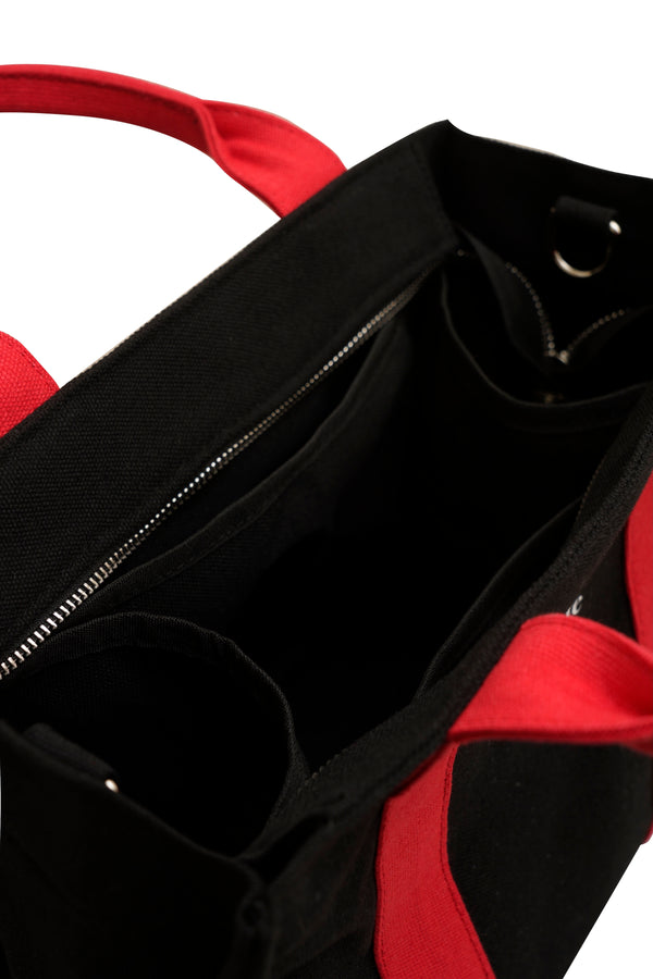Sia Tote Bag - Black & Red