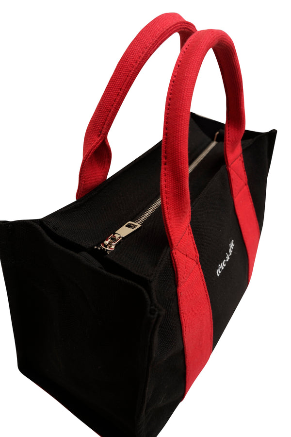 Sia Tote Bag - Black & Red