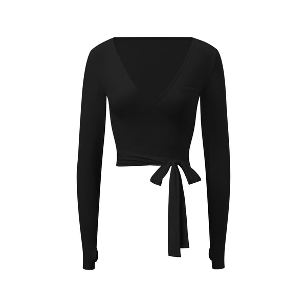 Selena Wrap Top - Black