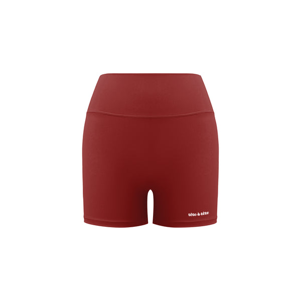 Hallie Biker Shorts - Burgundy