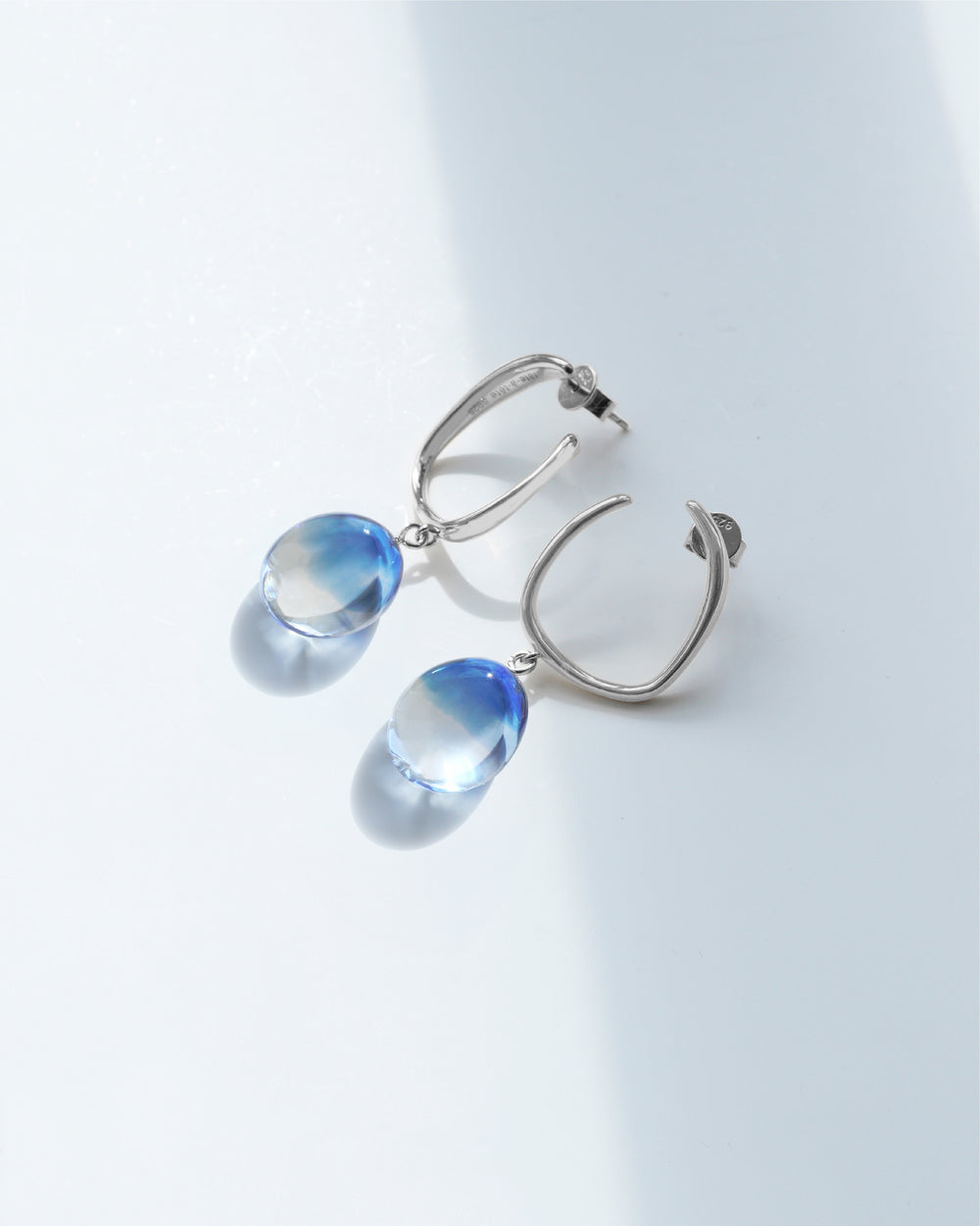 Drop Glass Earrings - Blue