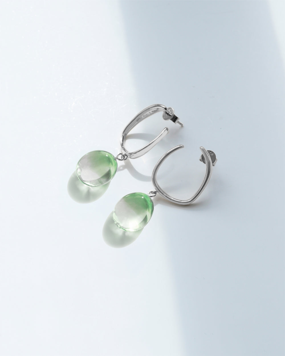 Drop Glass Earrings - Green
