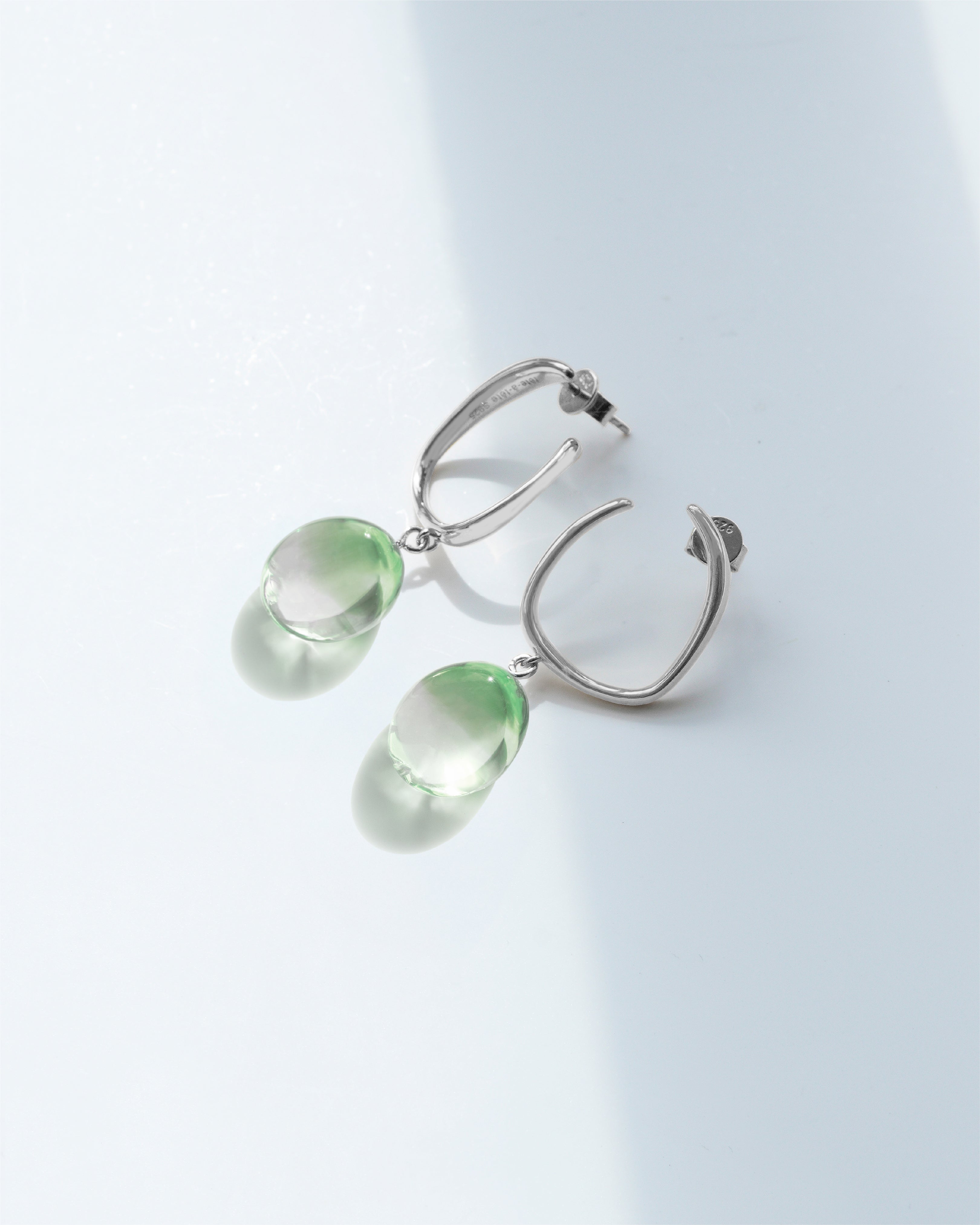Drop Glass Earrings - Green