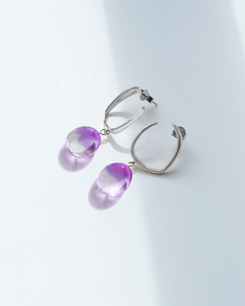Drop Glass Earrings - Grape Purple