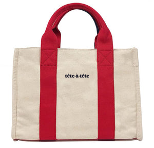 Sia Tote Bag - Creamy White & Red