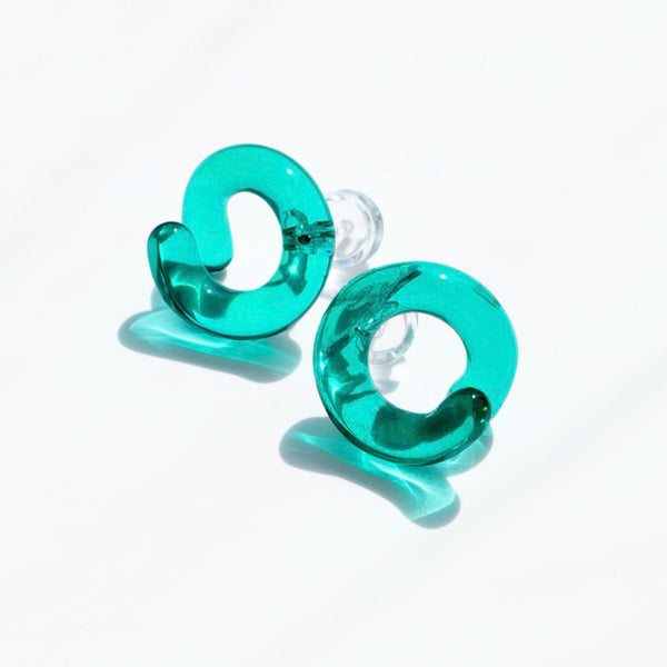 Glass Knot Earrings - Turquoise