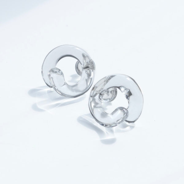 Glass Knot Earrings - Clear