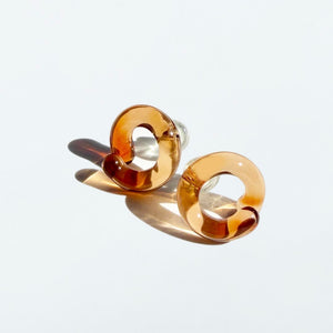 Glass Knot Earrings - Caramel