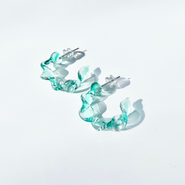 Wave Glass Earrings - Turquoise