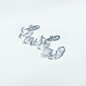 Wave Glass Earrings - Clear