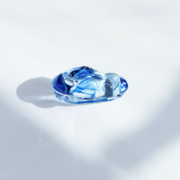 Cloudy Glow Glass Ring - Blue