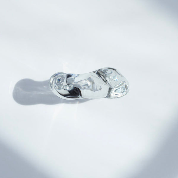Cloudy Glow Glass Ring - Clear