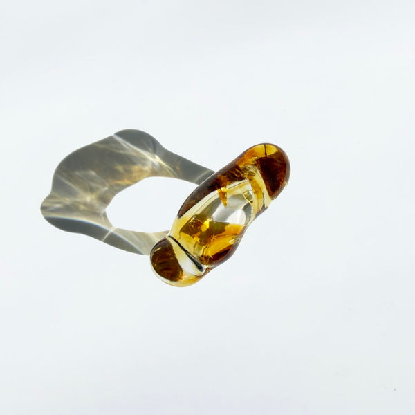 Cloudy Glow Glass Ring - Caramel