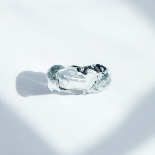 Cloudy Glow Glass Ring - Charcoal